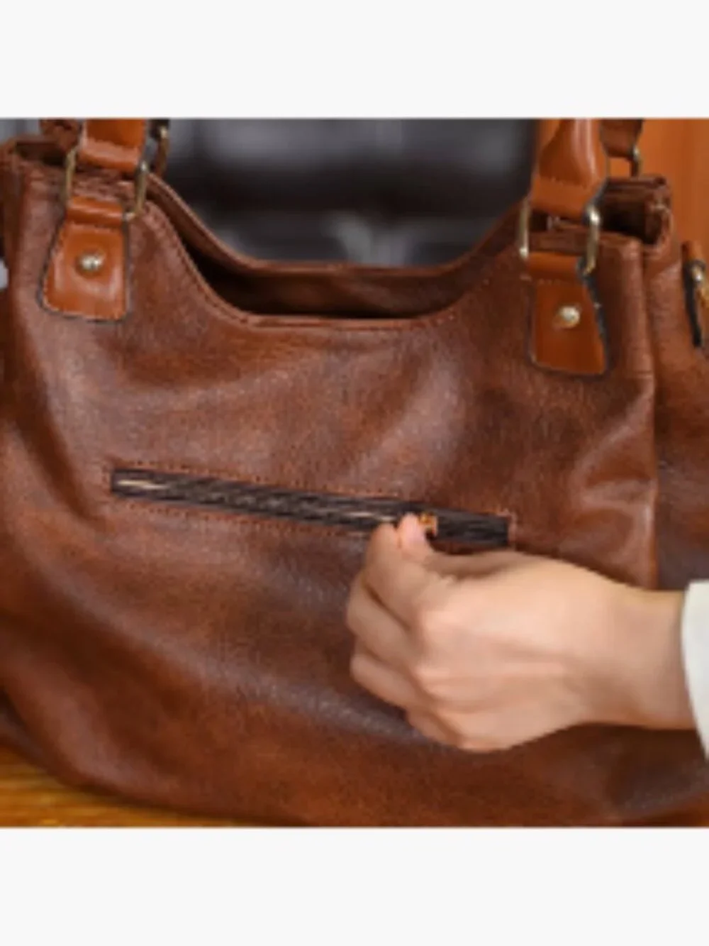 Vintage Large PU Hobo Tote Bag Satchel Purse with Strap Women Scratch-resistant